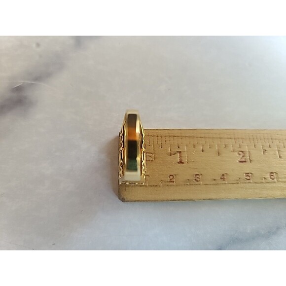 ESPO 14KTGE Prong Set Rhinestone Cocktail Ring Vintage Size US 9 - Picture 10 of 10